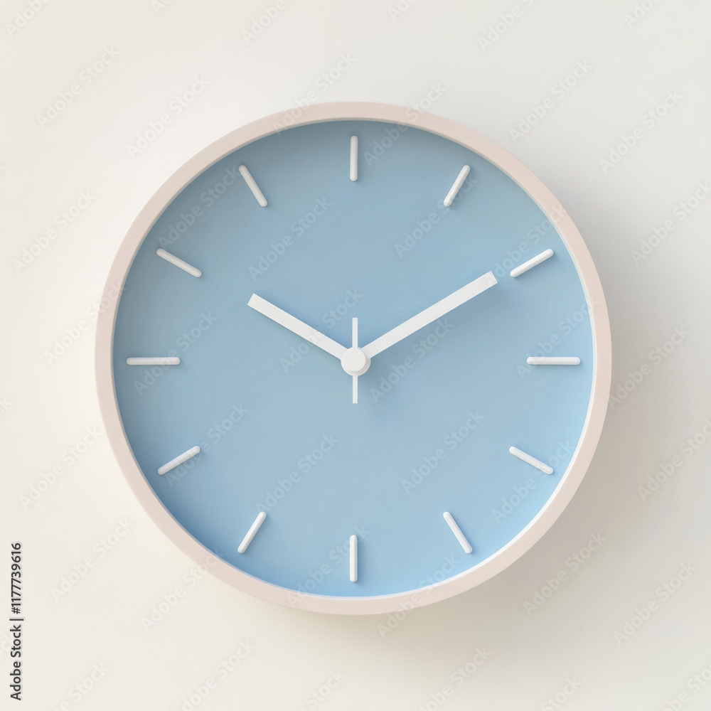 Simple Light Blue Wall Clock Time Minimalist Design Home Decor Simple Light Blue Wall Clock Time Minimalist Design Home Decor
