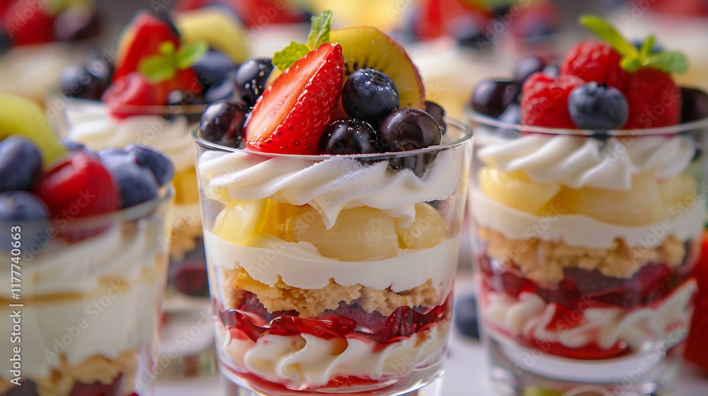 Aesthetic View of Fruit Cream Desserts in Zoomed-In and Full Perspectives at the End of Every Title Aesthetic View of Fruit Cream Desserts in Zoomed-In and Full Perspectives at the End of Every Title