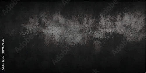 Black dark concrete wall background. Dirty black grunge background.