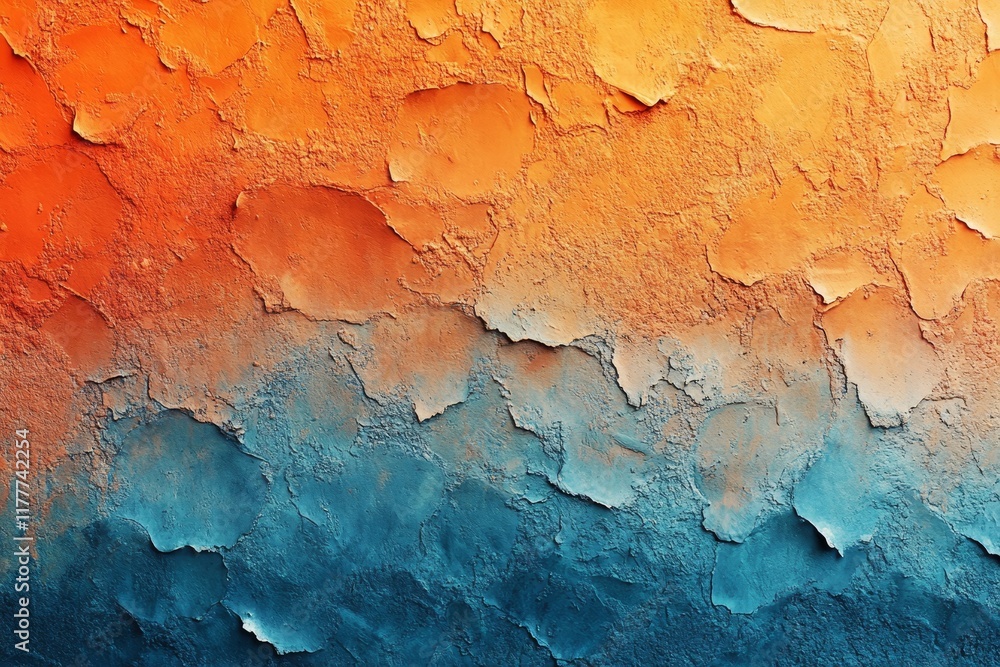Naklejka premium Noisy cobalt orange gradient background, shimmering overlays texture, desktop backdrop, seamless flow, Generative AI