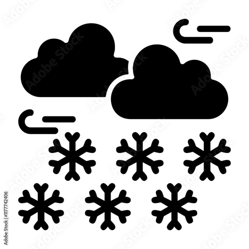 Snow Showers Vector Icon Design