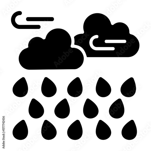 Rain Showers Vector Icon Design