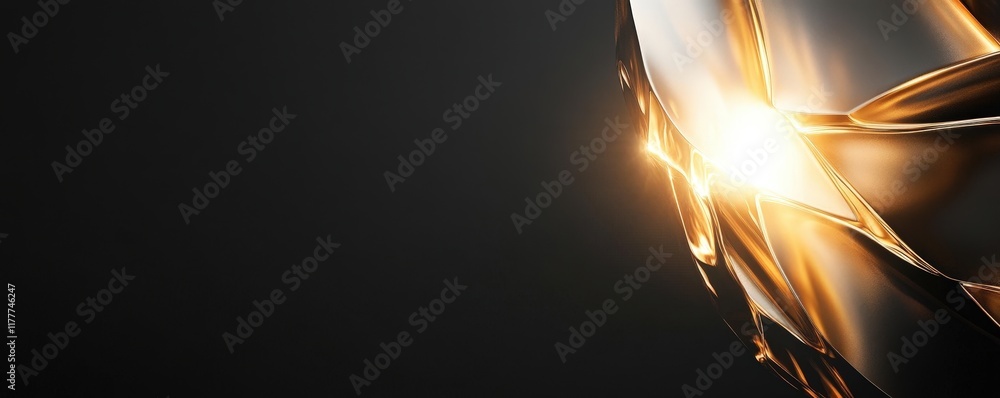 Futuristic light fixture with golden glow Futuristic light fixture with golden glow