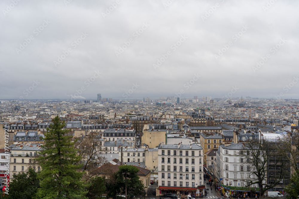 Overcast View of Paris Rooftops Overcast View of Paris Rooftops
