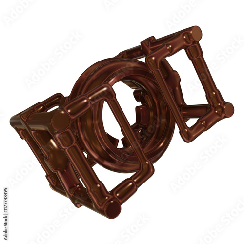 Metal abstract shape, 3d render photo