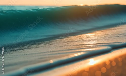 Ocean wave sunrise beach backdrop