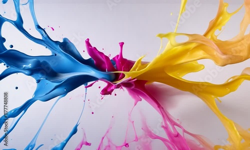 Office blurred person, desk, wall background