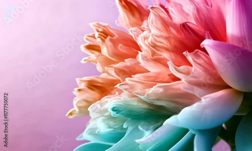 Pastel flower close-up, soft background, studio shot, design
