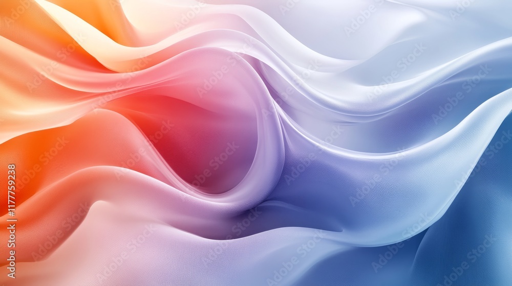 Obraz premium Abstract Colorful Fabric Waves Flowing Smoothly