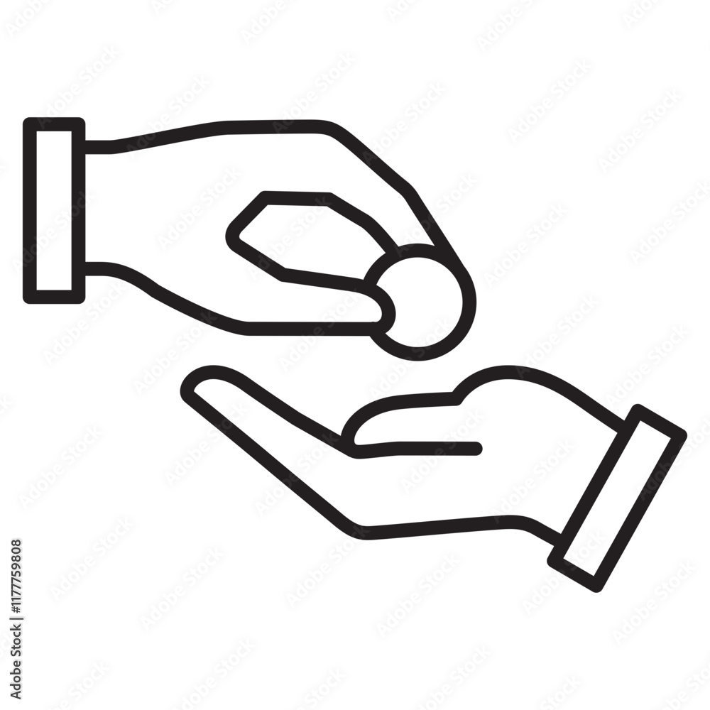 Charity and donation thin line icon. Icon for symbol of philanthropy, help, giving, humanity. Charity and donation thin line icon. Icon for symbol of philanthropy, help, giving, humanity.