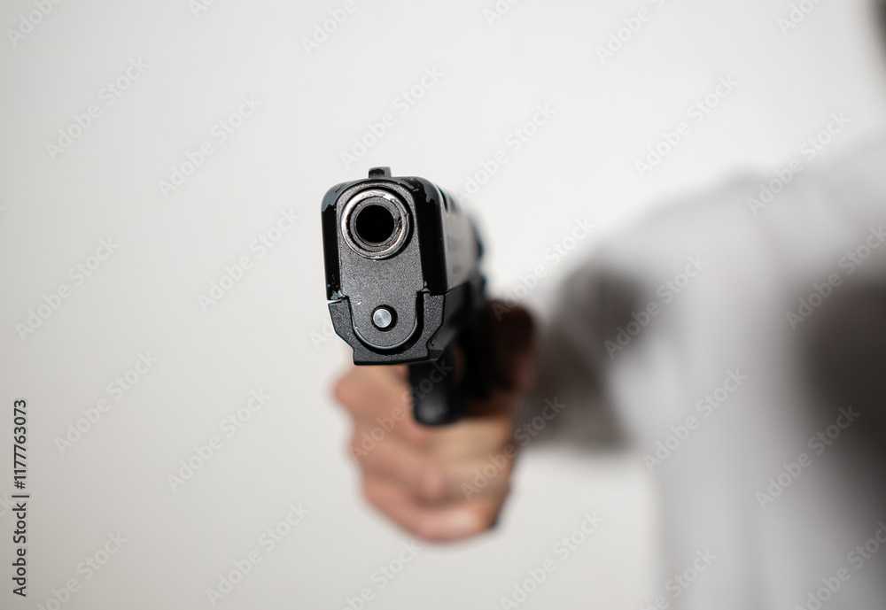 man aiming his gun man aiming his gun