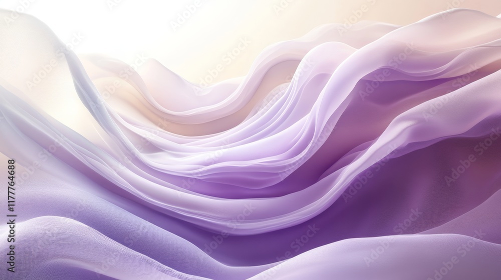 Fototapeta premium Abstract Lavender Fabric Draped Softly in Waves