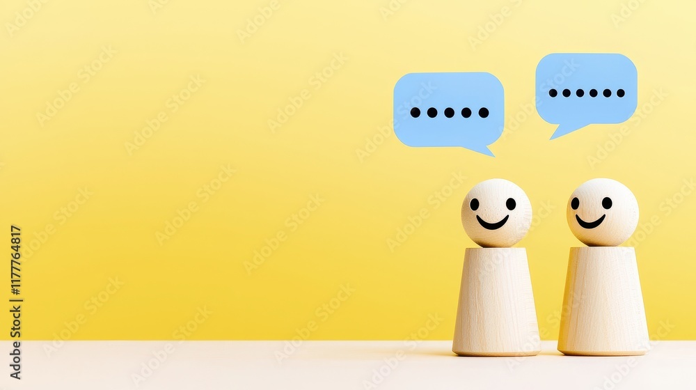 Obraz premium Simple Figurines Engaging in Friendly Conversation