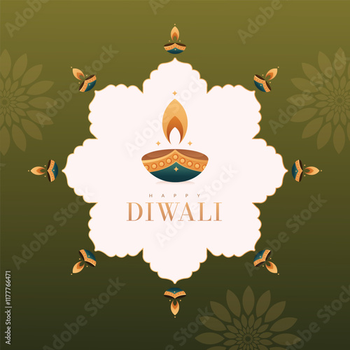 Diwali, festival of Lights, Diwali design elements with Happy Diwali typography