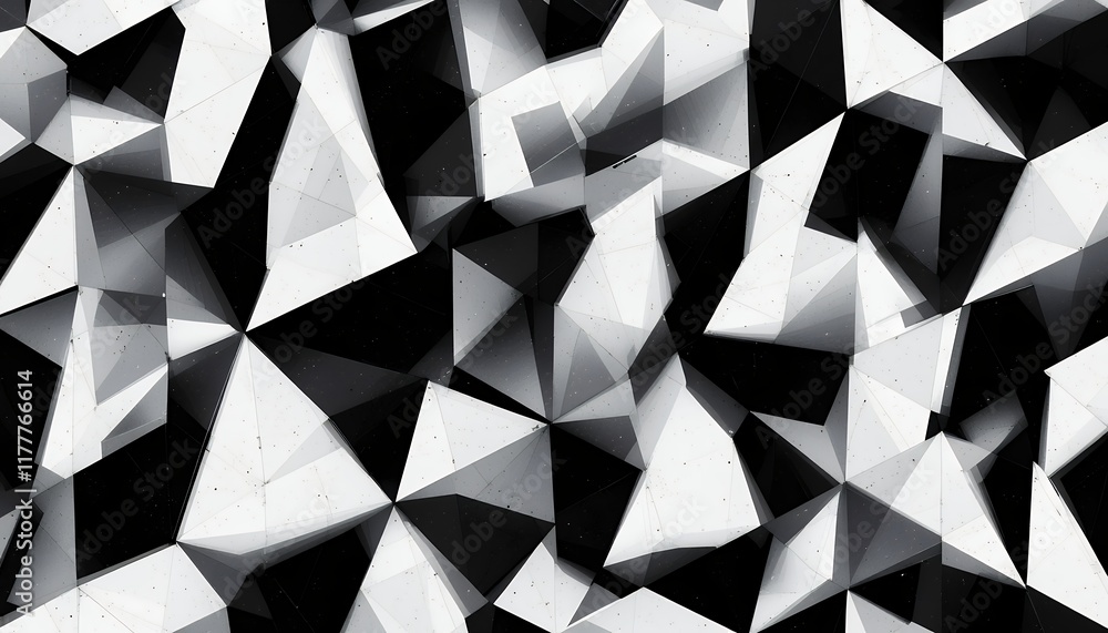 Fototapeta premium Abstract Black and White Geometric Polygonal Texture