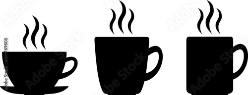 Coffee or mug icon collection. Vector illustration