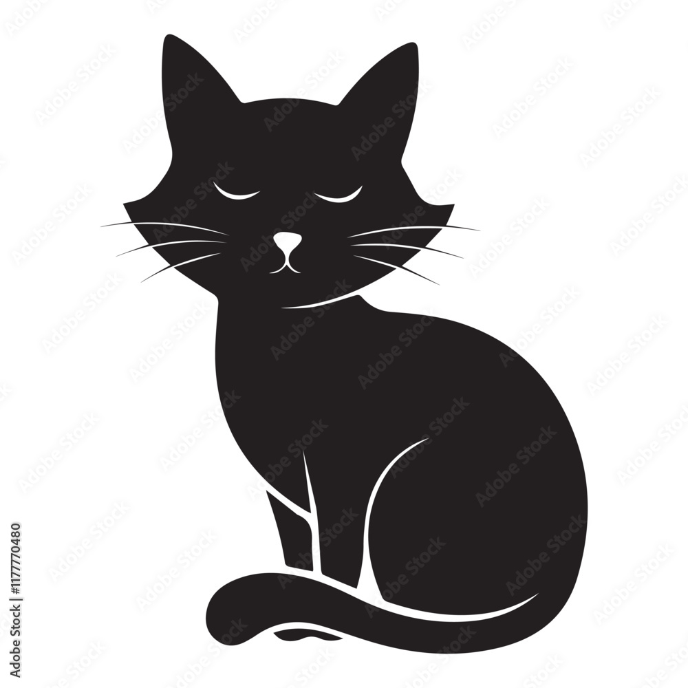 Obraz premium cat silhouette vector icon design