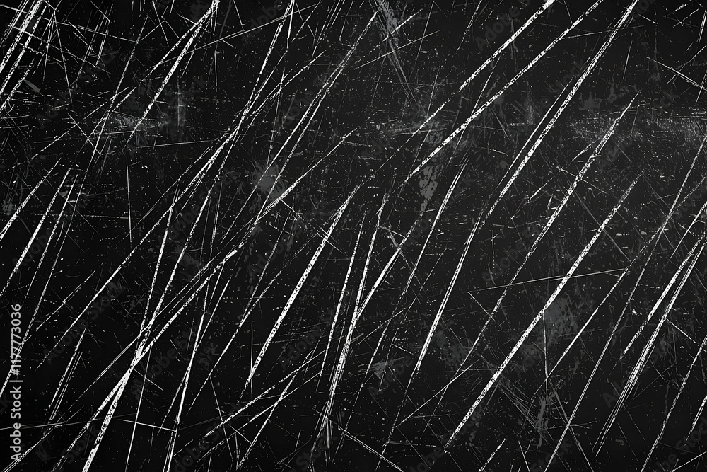 Fototapeta premium A grunge-inspired pattern of black scratches isolated on a transparent background, perfect for use in contemporary design projects.