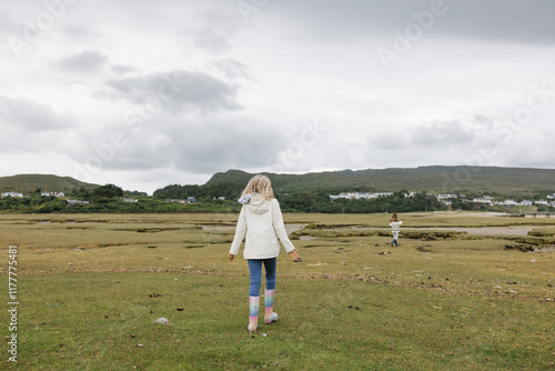 Two sisters outdoors in Ireland photo