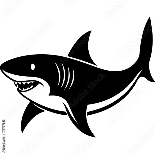 shark cartoon isolated on white