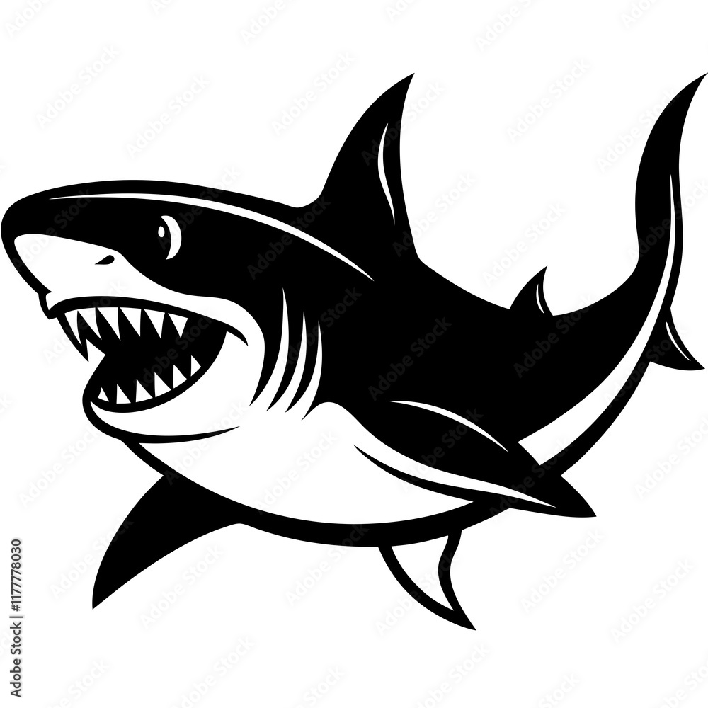 shark cartoon isolated on white shark cartoon isolated on white