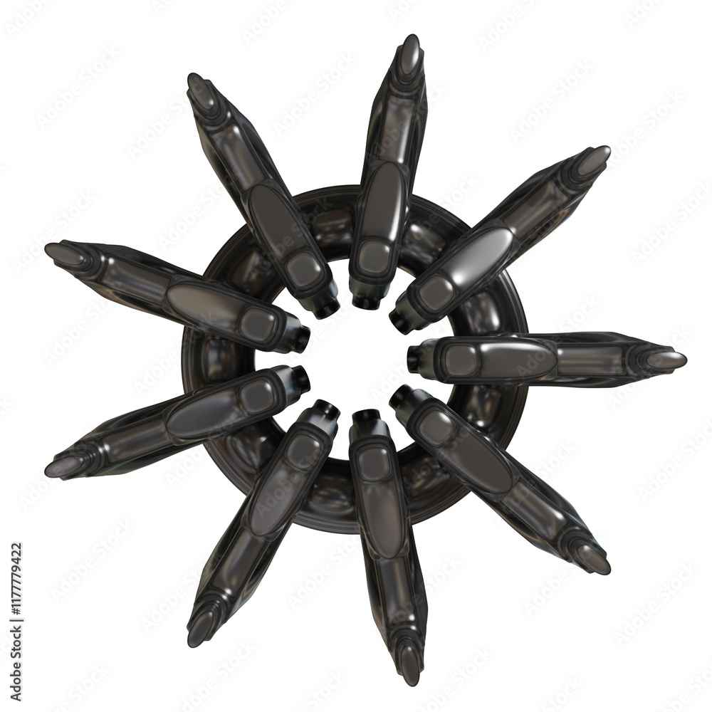 Obraz premium Metal abstract shape, 3d render