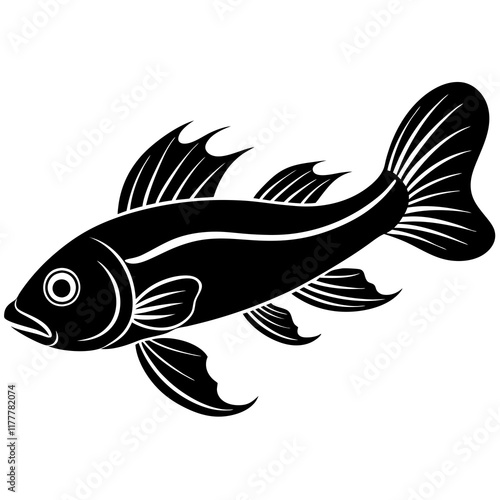 illustration of a siamese algae eater fish