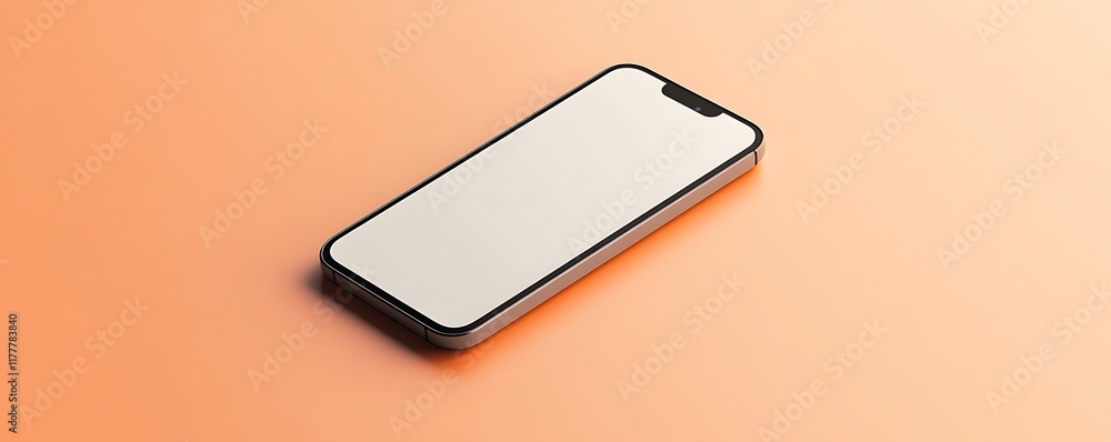 Plain smartphone template with no design on a solid light orange background Plain smartphone template with no design on a solid light orange background