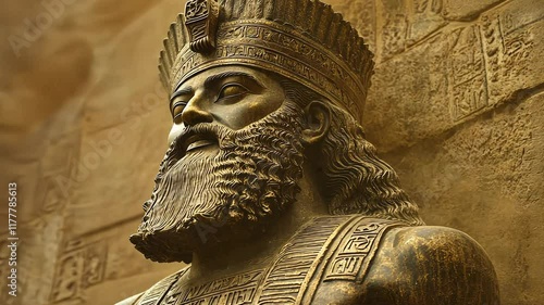 Majestic Statue of Darius the Great Emanating Power and Wisdom