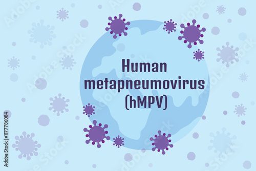 Human metapneumovirus globe outbreak. Planet Earth with HMPV virus spread in the world. Pandemic risk medical background