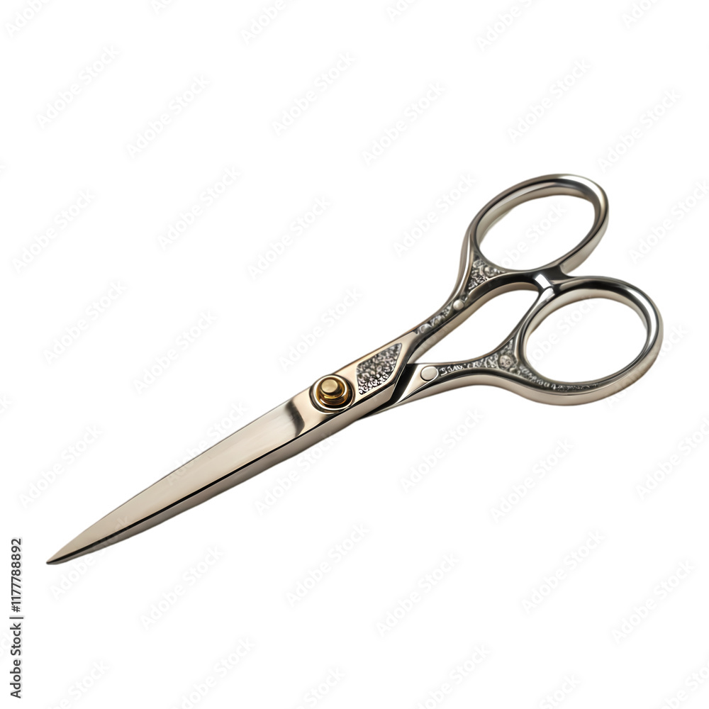 Obraz premium Close-up of Elegant Metal Scissors