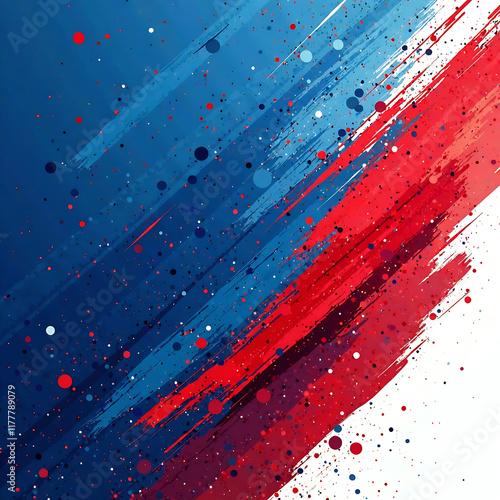 Abstract blue, white and red background with grunge brush strokes. textures for poster and web banner design, perfect for extreme, sportswear, racing, football, motocross new image