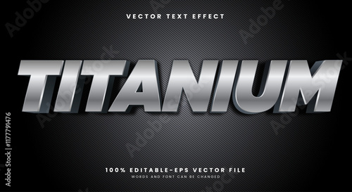 Titanium editable text effect Template Suitable for shiny style