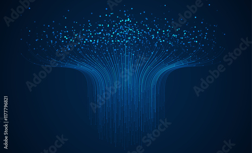 Technology background. Big data visualization concept. Information artificial neural network