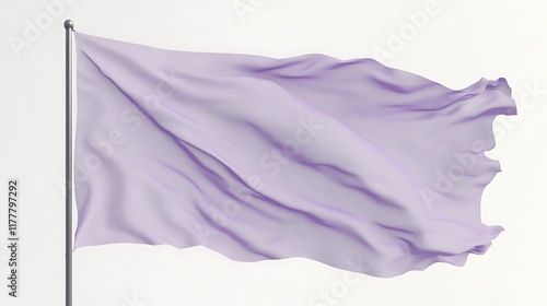 Muted lavender flag with a soft hue displayed on a white background