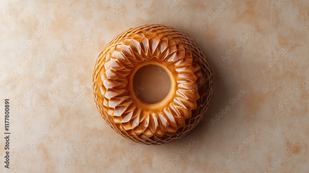 Freshly Baked Round Donut with Icing, Perfectly Ready to Enjoy from a Local Bakery Freshly Baked Round Donut with Icing, Perfectly Ready to Enjoy from a Local Bakery