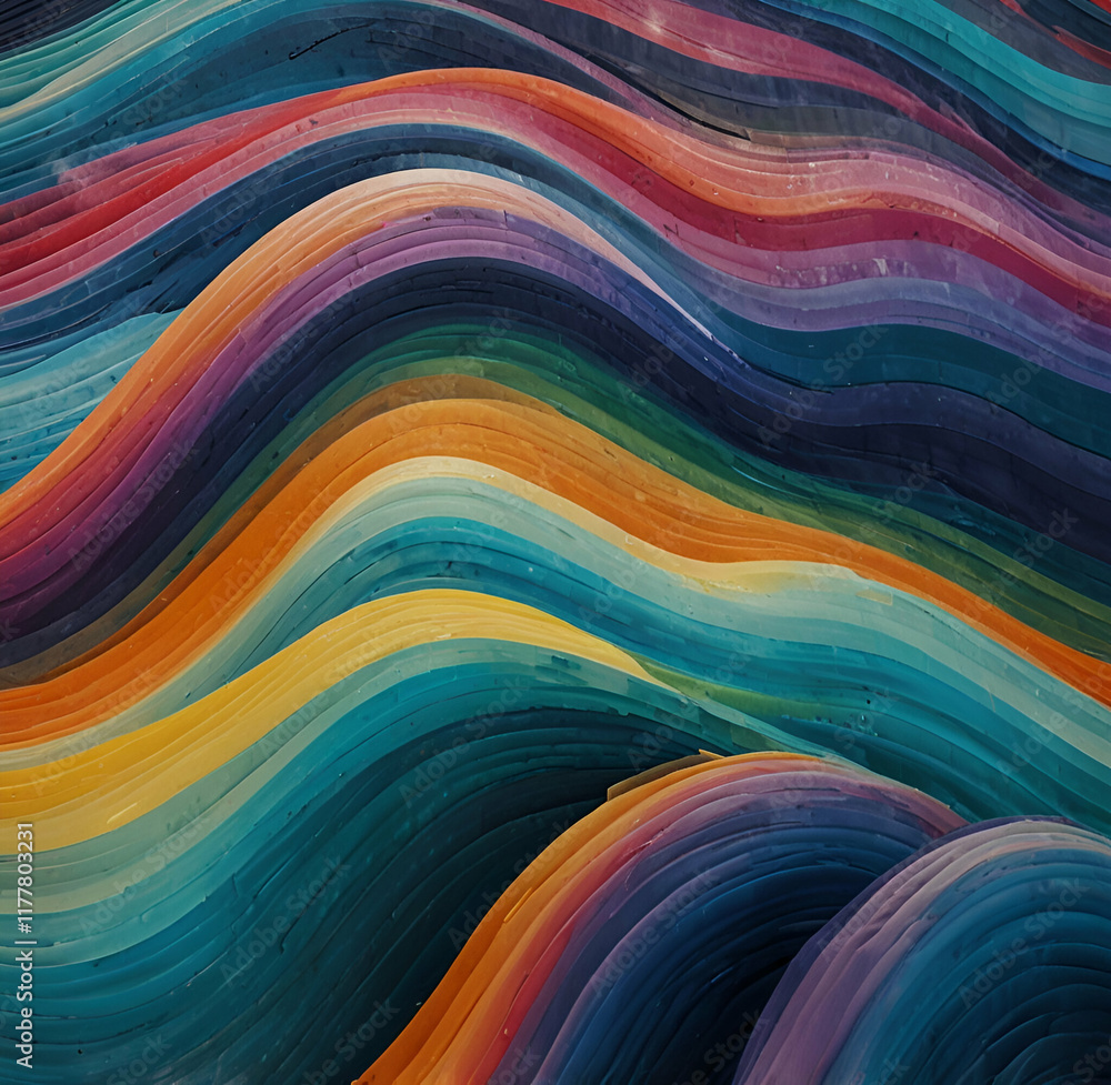 Obraz premium abstract colourful background with waves AI generative 