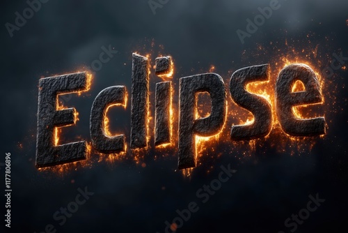 Unique design of the word Eclipse featuring light and dark themes for a mobile game logo against a black background photo