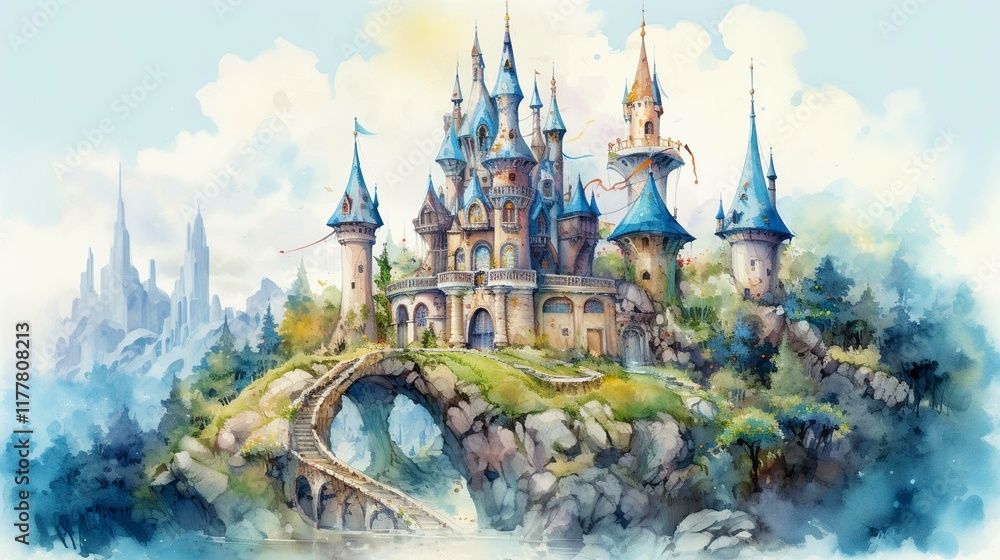 Obraz premium A photo of a whimsical fairy tale watercolor