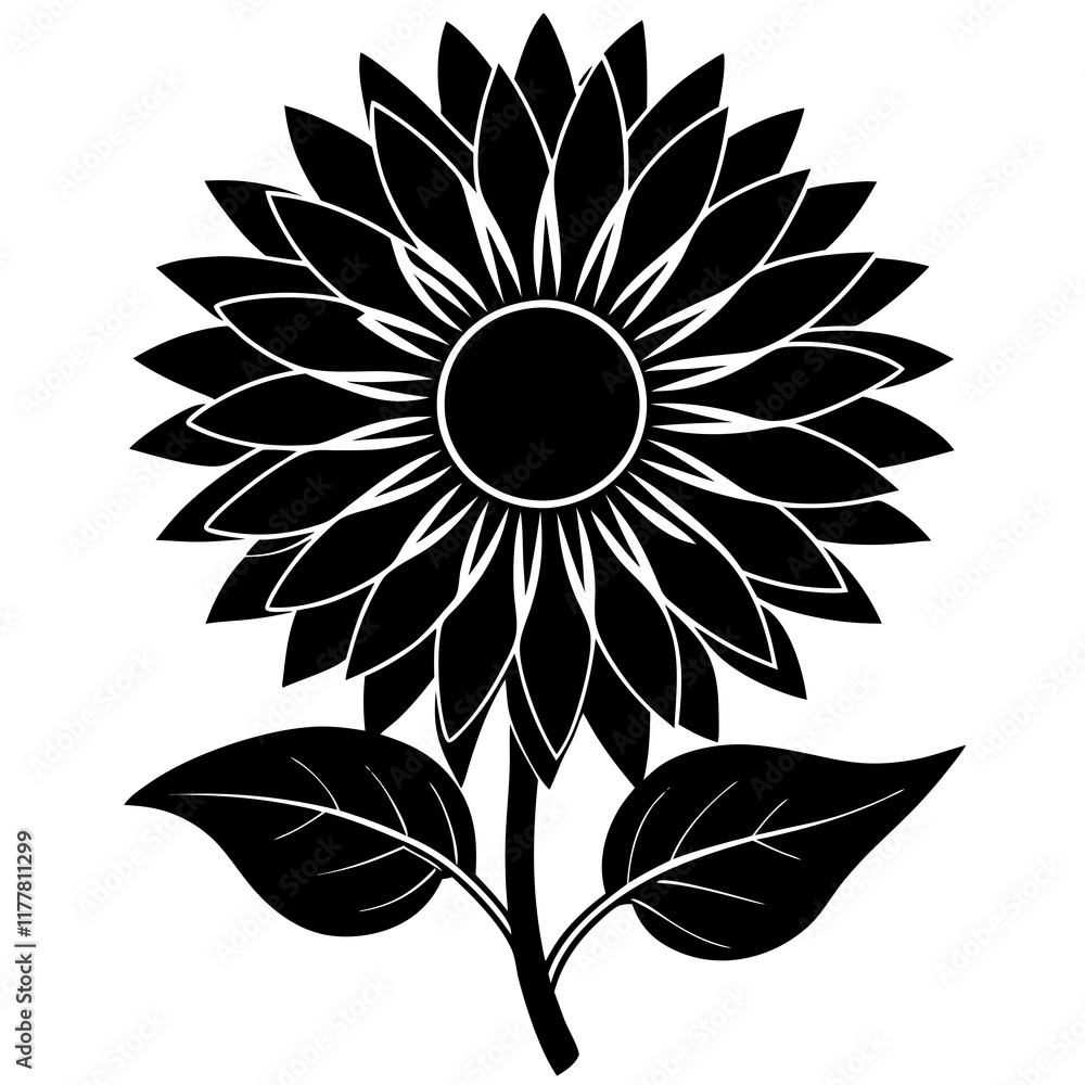 Fototapeta premium sunflower silhouette vector illustrator