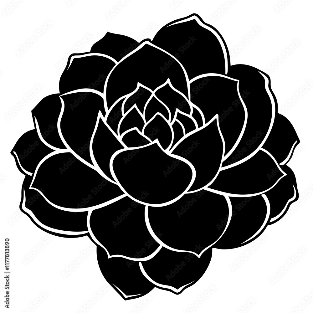 Obraz premium peony silhouette vector illustrator