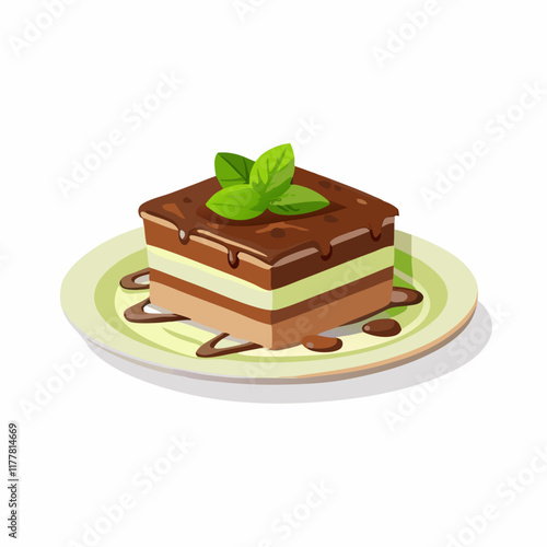 Traditional Italian Tiramisu  vector illustration (4)