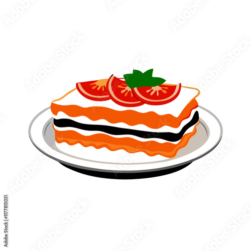 Breakfast Waffle with Tomato  vector illustration (6)