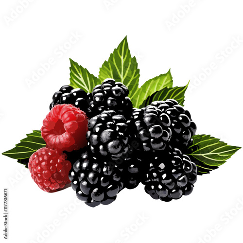 Fresh forest berries over white  vector illustration (4)