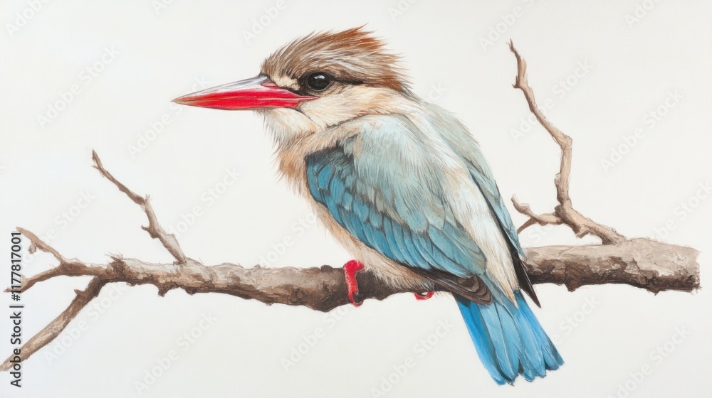 Fototapeta premium Grey-headed Kingfisher Perched on a Branch