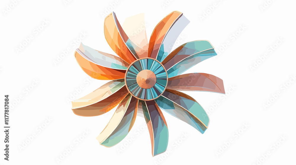 Wide Angle Wind Turbine Icon for Sustainable Energy Concept Wide Angle Wind Turbine Icon for Sustainable Energy Concept