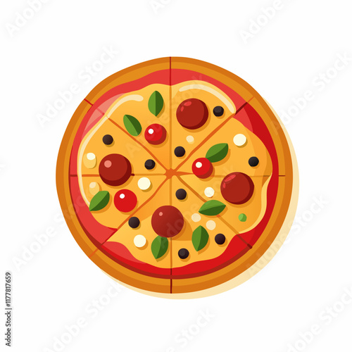 Illustration of a delicious pizza  vector (1)