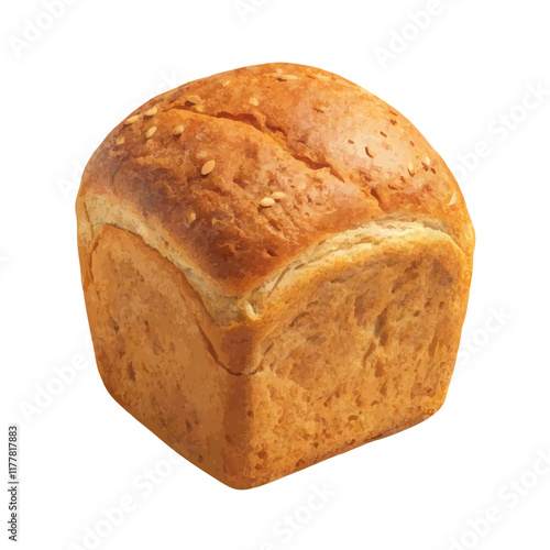 Isolated fresh baked loaf of buckwheat bread  vector illustration (2)
