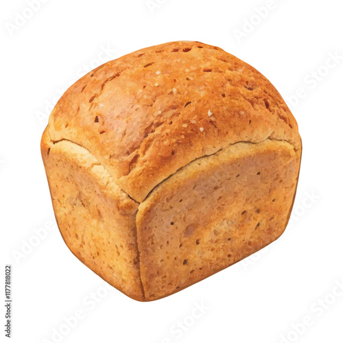 Isolated fresh baked loaf of buckwheat bread  vector illustration (3)