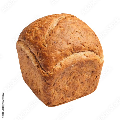 Isolated fresh baked loaf of buckwheat bread  vector illustration (5)